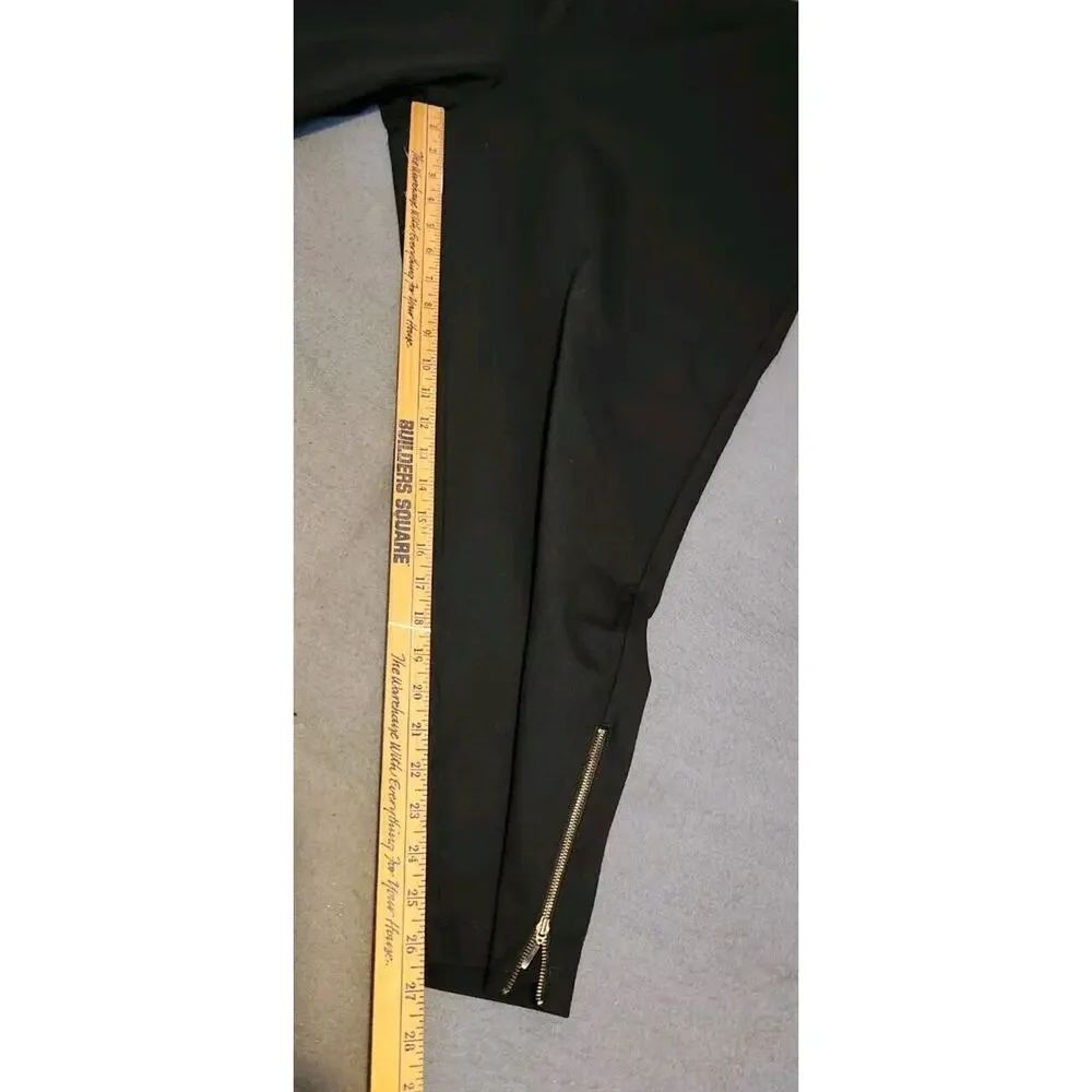 Eileen Fisher Black Rayon Blend Pull On Skinny Leggings Zipper Hem Pants‎ Sz 3X